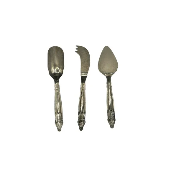 Godinger set of 3 Silver Plated Serving Utensils Cutlery Vintage - Picture 2 of 2